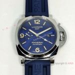 Chinese Replica Watches Panerai Luminor GMT PAM 01033 Blue Rubber Strap Watches